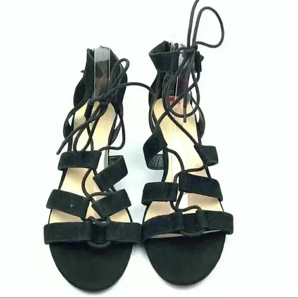 Nine West Pasa heels size 10 black suede wedges - Picture 2 of 12